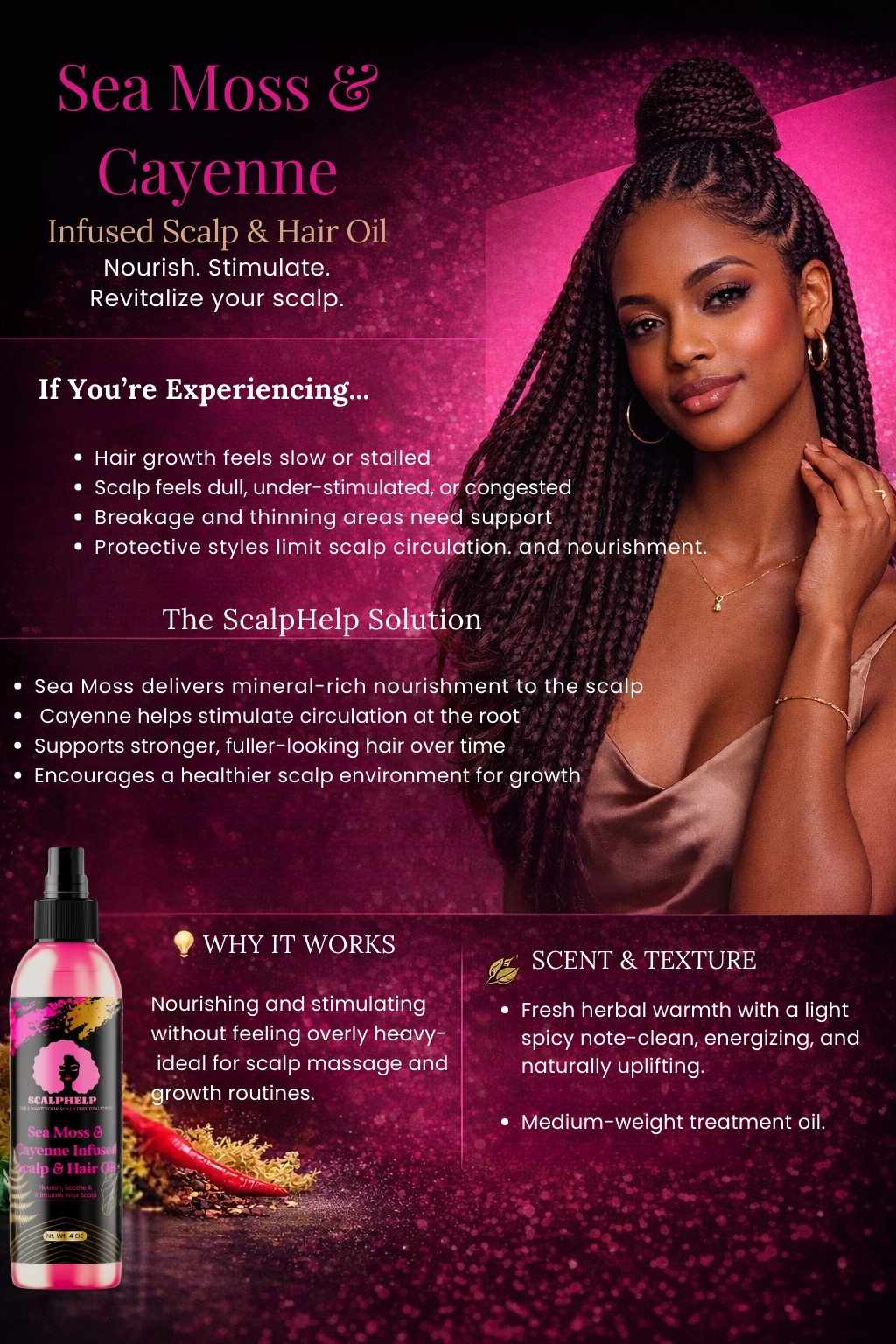 Sea Moss & Cayenne Infused Scalp & Hair Oil